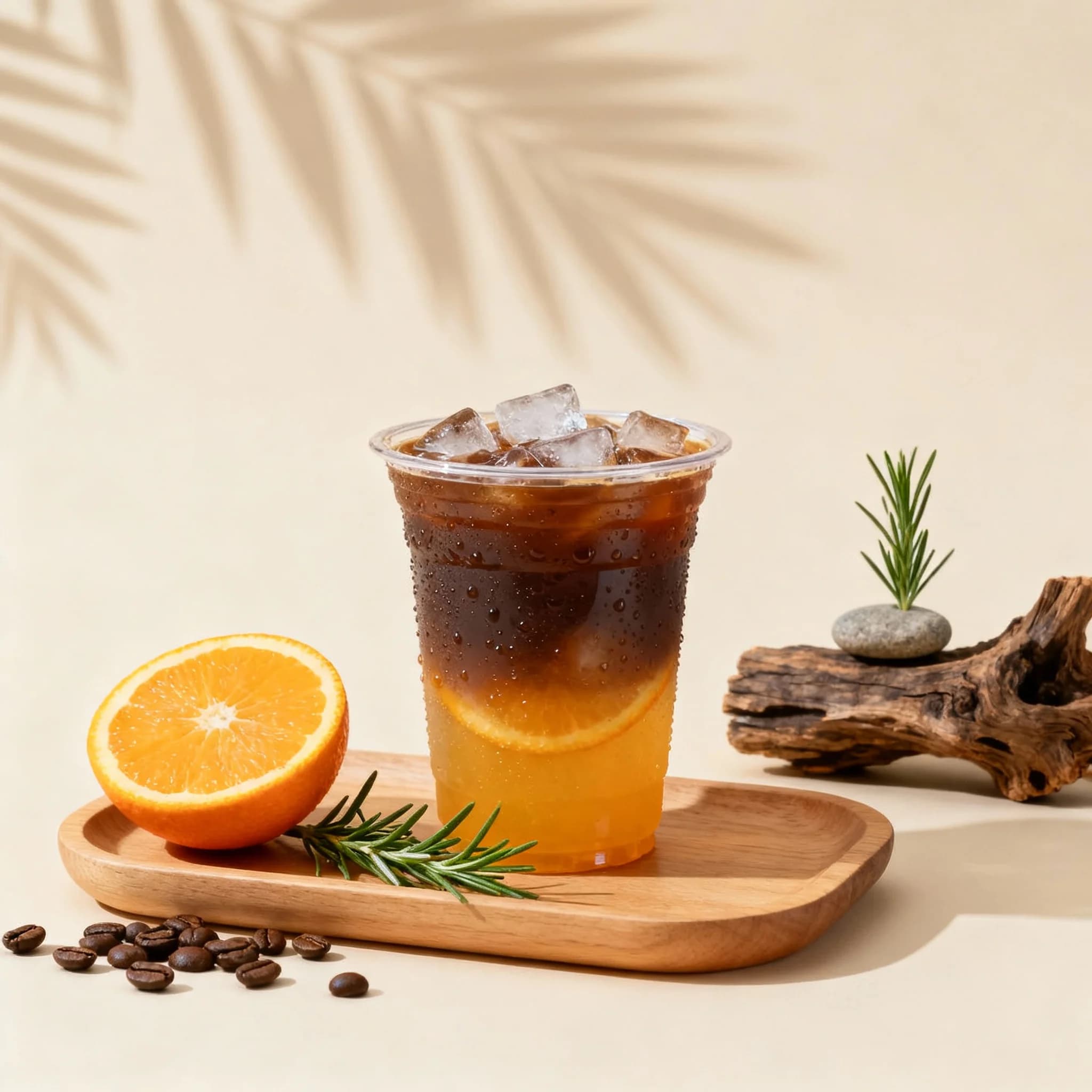 静物咖啡摄影：橙香冰美式