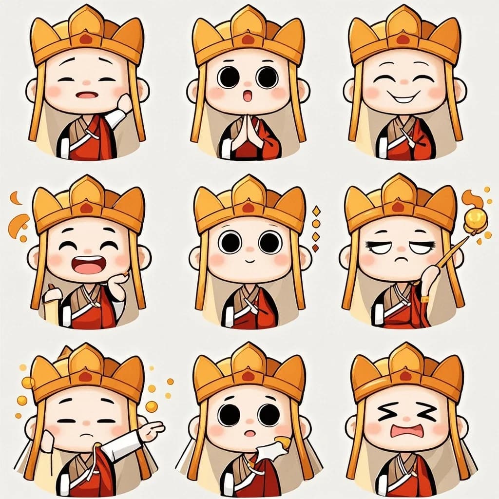 Q版唐僧表情九宫格