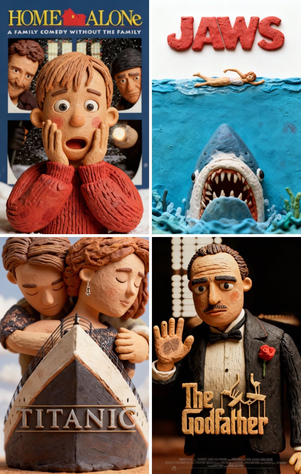 Movie Posters Reimagined in Clay Animation Style
